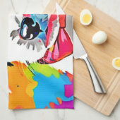 Linge De Cuisine Chiots Pop Art (Quart Plié)