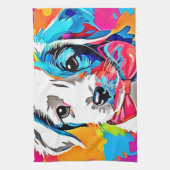 Linge De Cuisine Chiots Pop Art (Vertical)