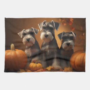 Linge De Cuisine Chiots Schnauzer Délice d'Automne Citrouille