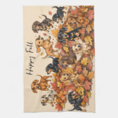 Linge De Cuisine Chiots Teckel Automne (Vertical)