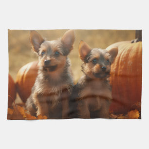 Linge De Cuisine Chiots Terrier Australien Délice d'Automne Citroui