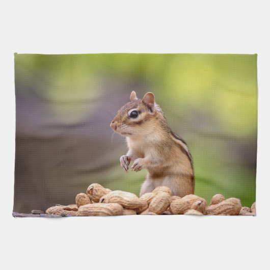 Linge De Cuisine Chipmunk aux cacahuètes (Horizontal)