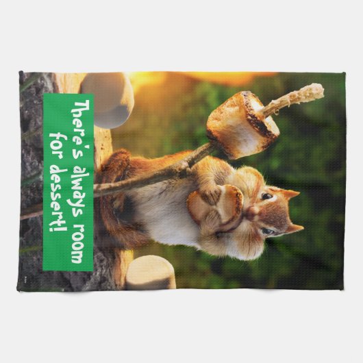 Linge De Cuisine Chipmunk Mangant Marshmallow (Horizontal)