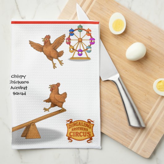 Linge De Cuisine Chirpy Chickens acrobat squad (Quart Plié)