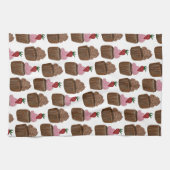Linge De Cuisine Chocolat Cupcakes Motif d'aquarelle (Horizontal)