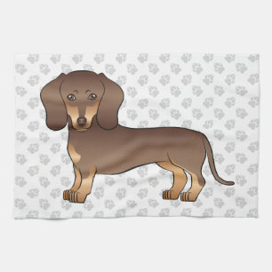 Linge De Cuisine Chocolat Et Brun Clair Dachshund À Poils Courts &