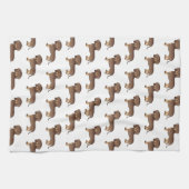 Linge De Cuisine Chocolat Et Tan Cheveux Court Motif (Horizontal)