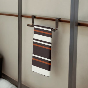 Linge De Cuisine Chocolat foncé rayures Brown