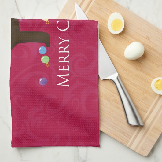 Linge De Cuisine Chocolat Lab Joyeux Noël Design (Quart Plié)