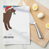 Linge De Cuisine Chocolat Labrador Noël À feuillage persistant Sant (Quart Plié)