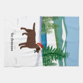 Linge De Cuisine Chocolat Labrador Noël À feuillage persistant Sant (Horizontal)