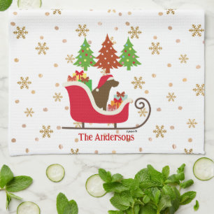 Linge De Cuisine Chocolat Labrador Silhouette de Noël