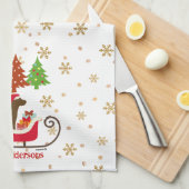 Linge De Cuisine Chocolat Labrador Silhouette de Noël (Quart Plié)