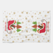 Linge De Cuisine Chocolat Labrador Silhouette de Noël (Horizontal)