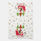 Linge De Cuisine Chocolat Labrador Silhouette de Noël (Vertical)