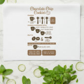 Linge De Cuisine Chocolate Chip Cookies Recipe Kitchen Towel (Plié)