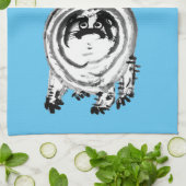 Linge De Cuisine Chonky rayé japonais Tabby Chat (Plié)