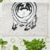 Linge De Cuisine Chonky rayé japonais Tabby Chat (Plié)