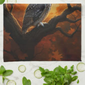 Linge De Cuisine Chouette à cornes en automne (Plié)