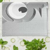 Linge De Cuisine Chouette À Papier En Noir Et Blanc (Plié)