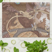 Linge De Cuisine Chouette aux yeux clairs et dragon (Plié)