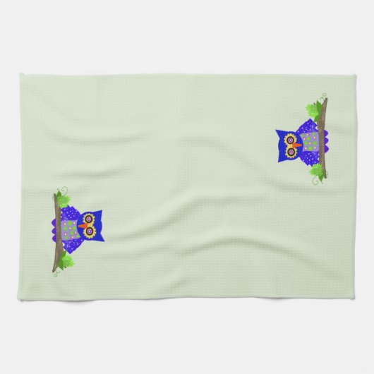 Linge De Cuisine Chouette bleue (Horizontal)
