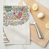 Linge De Cuisine Chouette chatte et oiseaux dans un arbre Illustrat (Quart Plié)