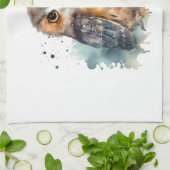 Linge De Cuisine Chouette d'aquarelle mignonne (Plié)