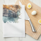 Linge De Cuisine Chouette d'aquarelle mignonne (Quart Plié)