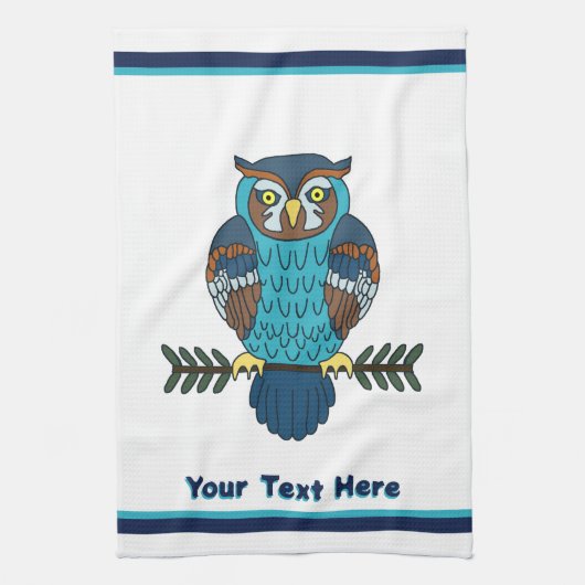 Linge De Cuisine Chouette d'art populaire nordique (Vertical)