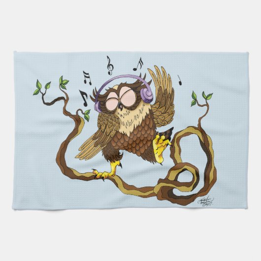 Linge De Cuisine Chouette de musique (Horizontal)