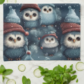 Linge De Cuisine Chouette de Noël (Plié)