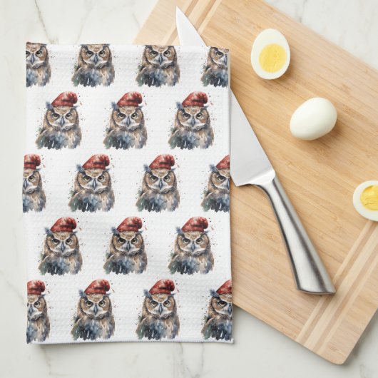 Linge De Cuisine Chouette d'hiver enchantée (Quart Plié)