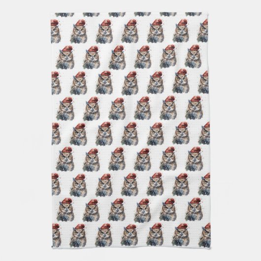 Linge De Cuisine Chouette d'hiver enchantée (Vertical)