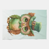 Linge De Cuisine Chouette mignonne dans un chapeau vert (Horizontal)