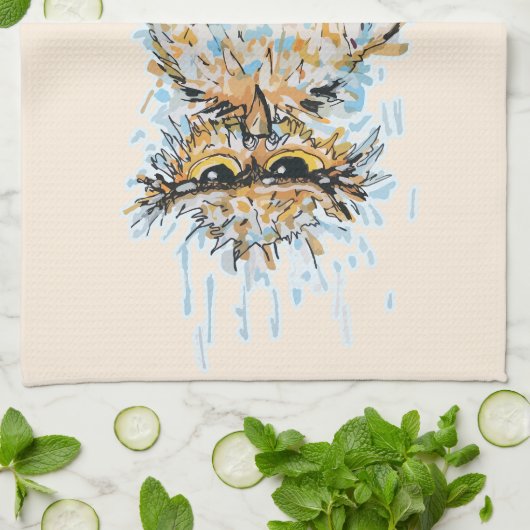 Linge De Cuisine Chouette mouillée (Plié)