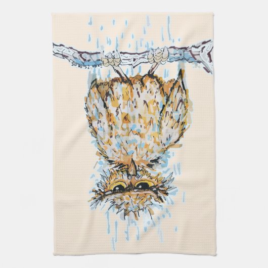 Linge De Cuisine Chouette mouillée (Vertical)