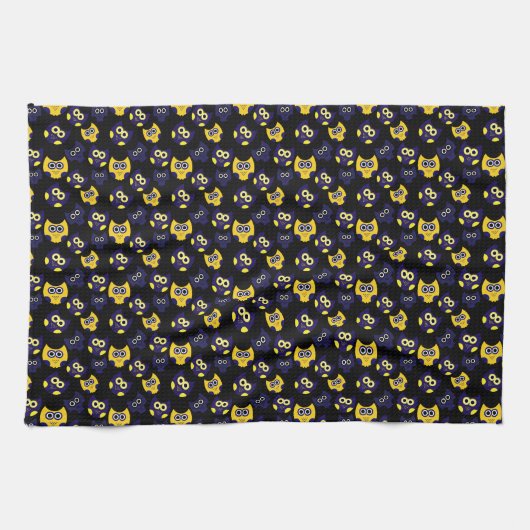 Linge De Cuisine Chouette noire (Horizontal)