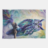 Linge De Cuisine Chouette pourpre et Turquoise (Horizontal)