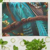 Linge De Cuisine Chouette turquoise (Plié)