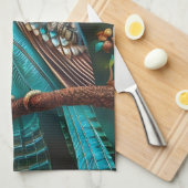 Linge De Cuisine Chouette turquoise (Quart Plié)