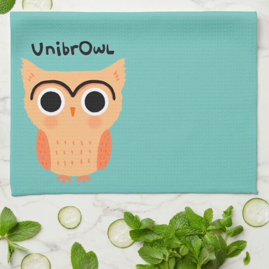 Linge De Cuisine Chouette unibrow UnibrOwl | Chouette à sourcils mi (Plié)
