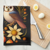 Linge De Cuisine Chouettes et fleurs | Moderne Haeckel (Quart Plié)