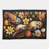 Linge De Cuisine Chouettes et fleurs | Moderne Haeckel (Horizontal)