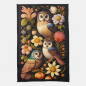 Linge De Cuisine Chouettes et fleurs | Moderne Haeckel (Vertical)