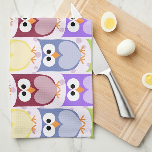 Linge De Cuisine Chouettes mignonnes, Chouette Motif, Chouettes pou (Quart Plié)