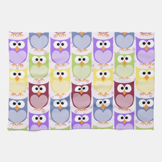 Linge De Cuisine Chouettes mignonnes, Chouette Motif, Chouettes pou (Horizontal)