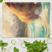 Linge De Cuisine Chow Chow Beach Plage Surf Peinture (Plié)