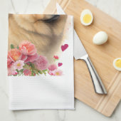 Linge De Cuisine Chow Chow Chien Maman Florale (Quart Plié)