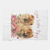Linge De Cuisine Chow Chow Chien Maman Florale (Horizontal)
